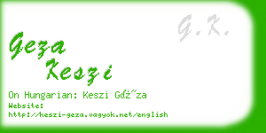 geza keszi business card